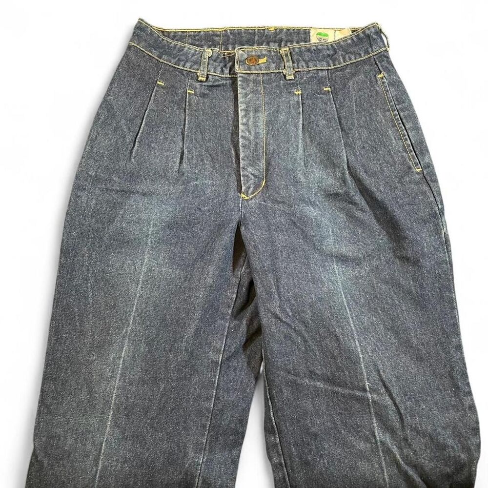 Texwood vintage navy blue high waist pleated denim mom jeans Size 11/12